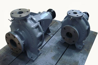 Two ISO 2858 End Suction Pumps Supplied in Ductile Ni Resist Construction for sea water application to an Australia
