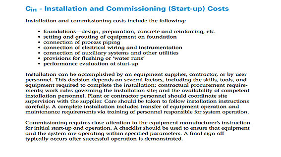Installation & Commissioning Costs